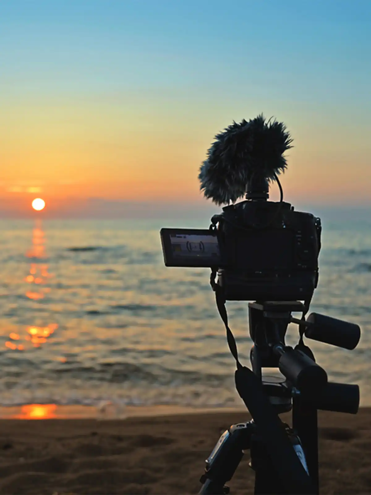 camera on a beach